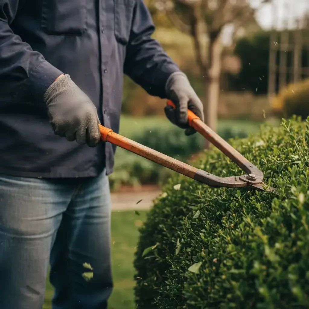 Landscaping work in the field