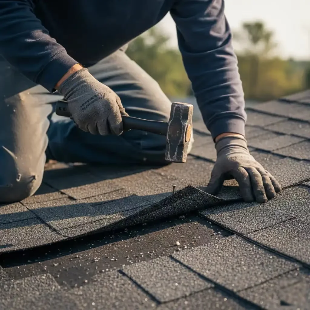 Roofing work in the field
