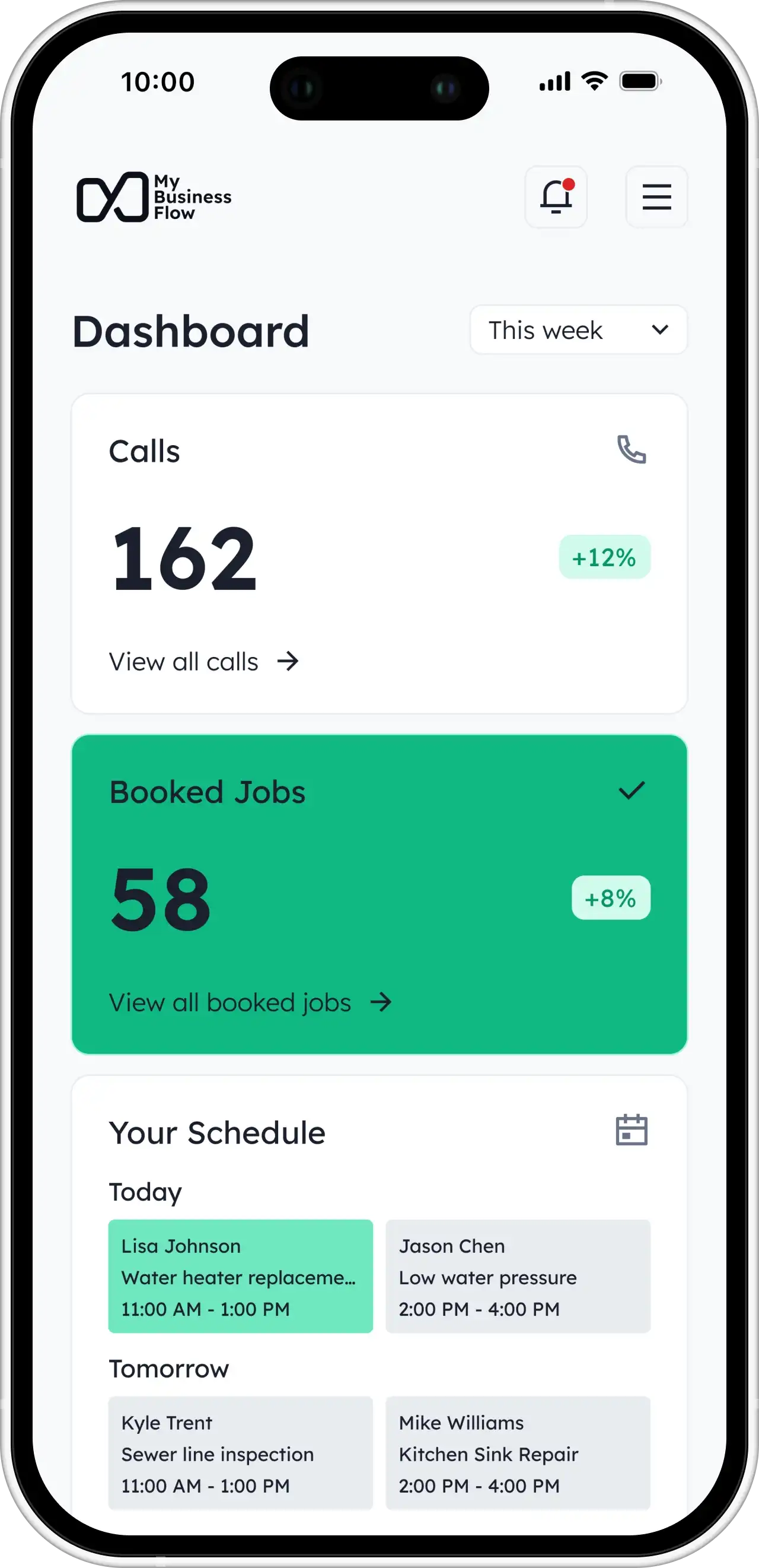 Website on a mobile.
