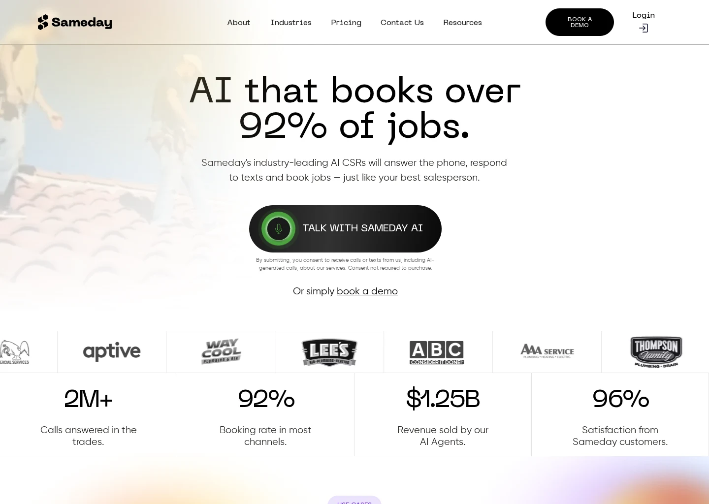 Evidence screenshot for ai call answering for landscaping companies
